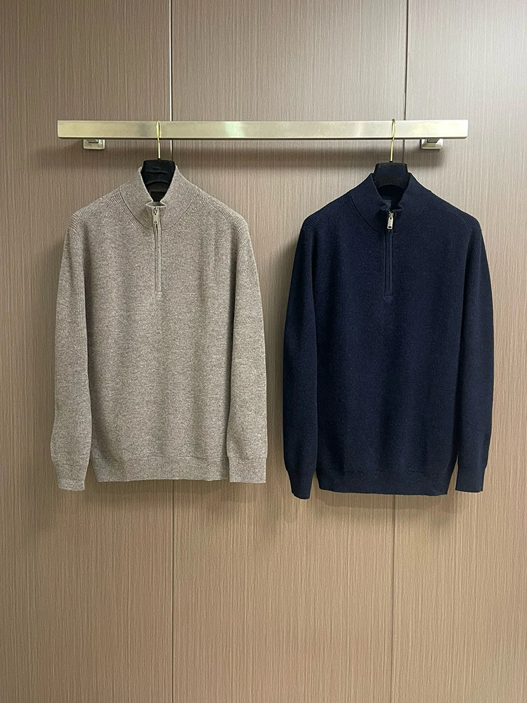 

Bri 25aw шерстяной кашемировый смешанный повседневный вязаный свитер со старыми деньгами и воротником-стойкой