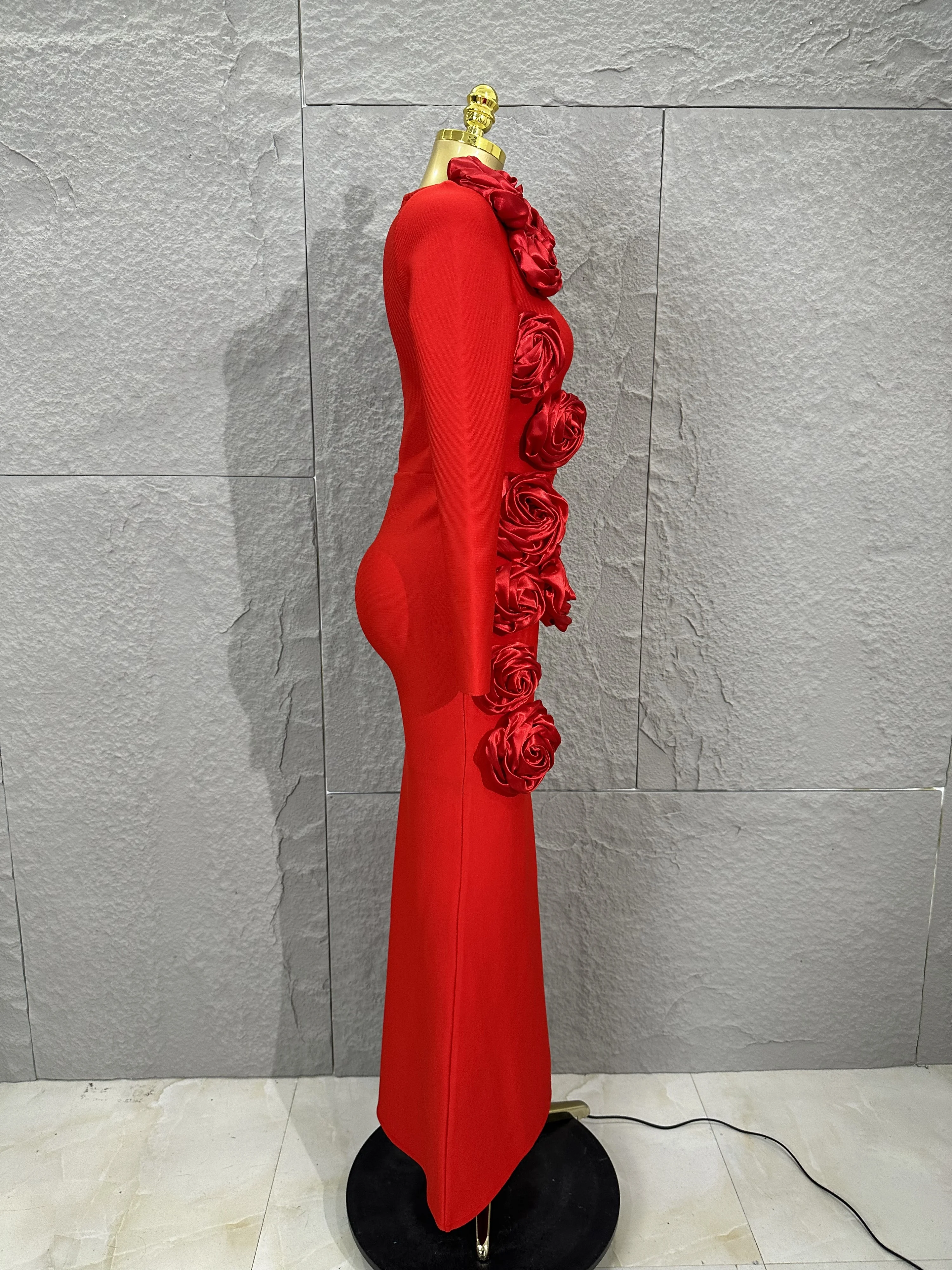 Nowa Elegancka Sukienka Vintage Słodka Seksowna z Motywem Róż Dopasowana Długa Sukienka Stylowa Sukienka na Bal Wieczorowa Sukienka na Przyjęcie Sukienka na Imprezę