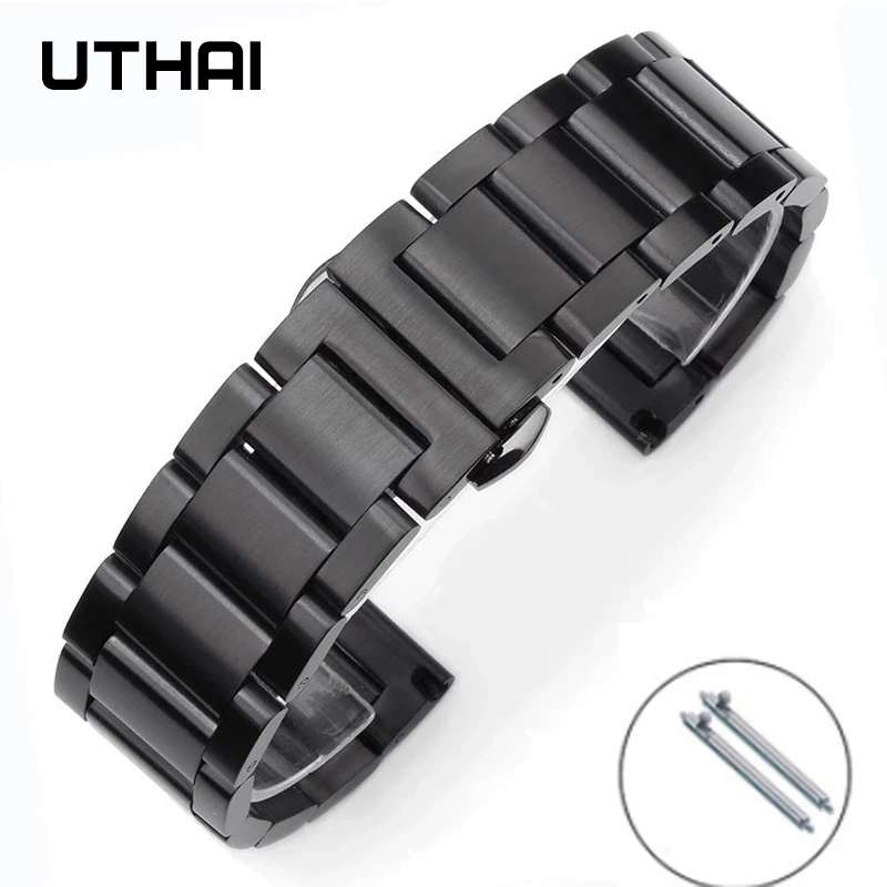 UTHAI P82  20mm watch strap Metal Watchbands Bracelet 22mm Watch Band High-quality stainless steel strap