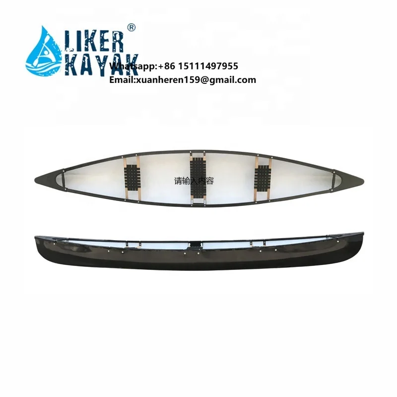 Rotomolding Canoe Boat 3 or 4 Person Polyethylene Kayak Canoe with Paddles