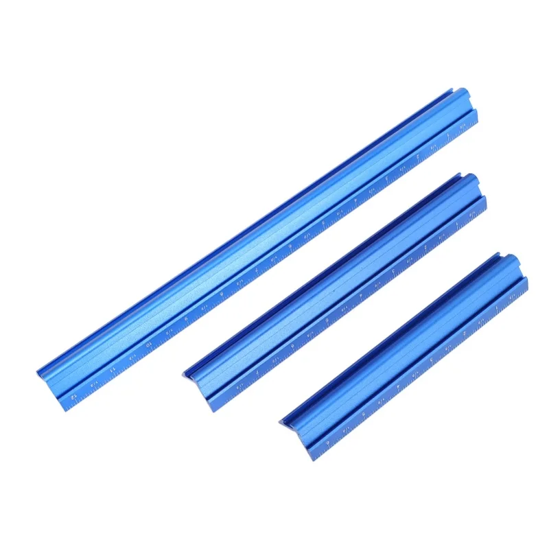 3PCS Set Woodworking Edge Ruler Aluminium Alloy V Shaped Corner Measuring Tool For Woodworking