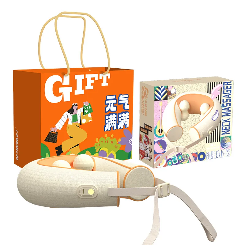 

Neck cervical massager, human hand kneading shoulder, neck and neck, hot compress with massager, rechargeable cervical pillow
