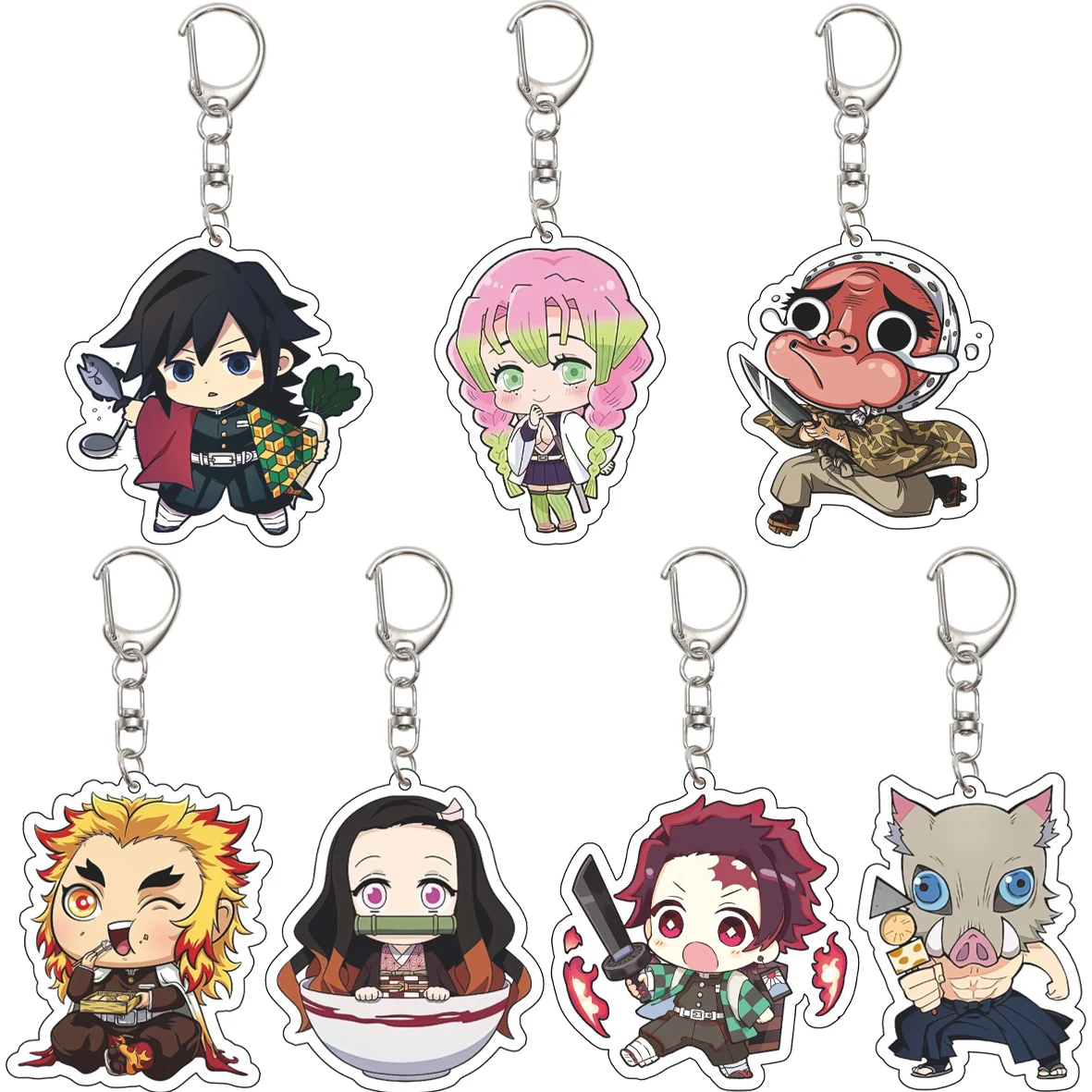 Llavero de acrílico de 55 mm de Anime Demon Slayer: Kimetsu no Yaiba, con personajes de Kamado Nezuko, Kamado Tanjiro, Tomioka Giyuu y Kochou Shinobu, bonitos regalos de Navidad