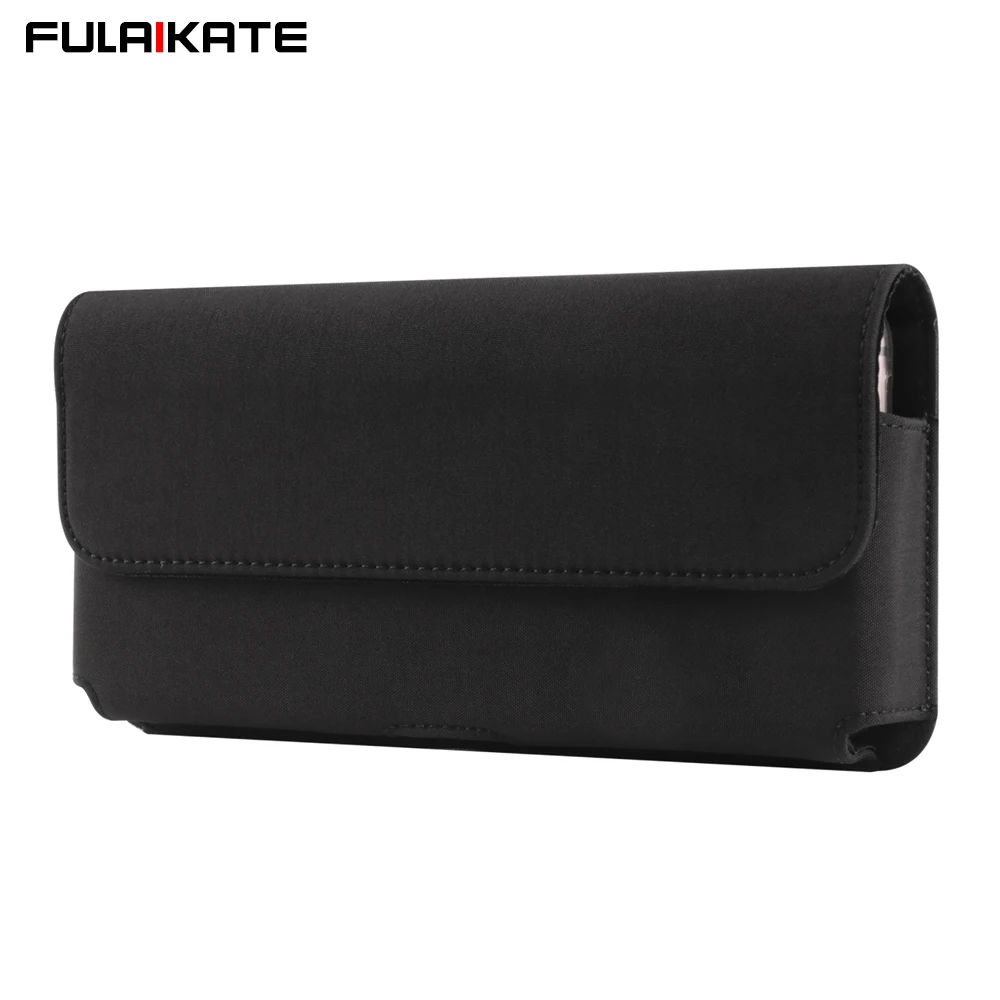 FULAIKATE Nylon Waist Phone Bag for Samsung S23 Ultra W24 Horizontal Pouch for HUAWEI Mate 60 Pro X3 6.1“ 6.7