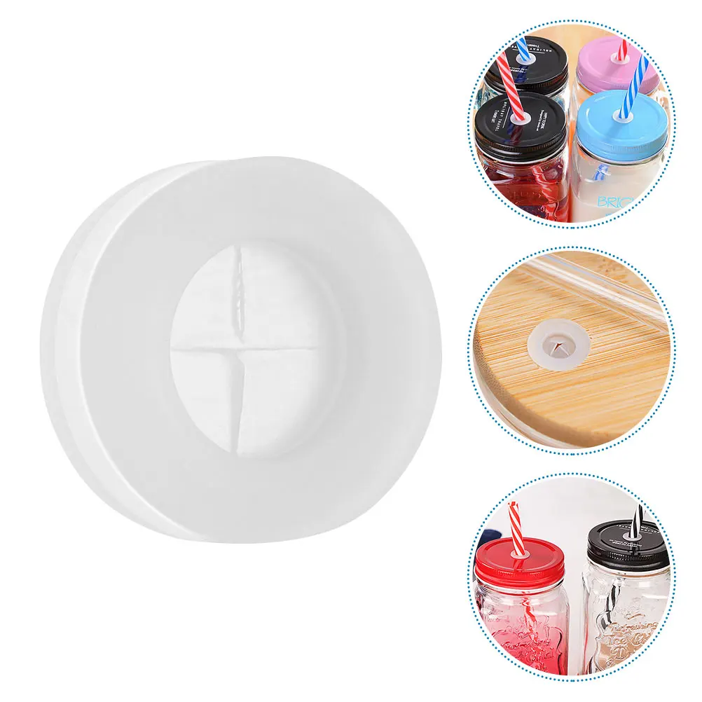

12pcs Silicone Straw Hole Plug Cover for Lid Holes Plugs Mason Jar Silica Gel Grommet Reusable Leakproof Seal Cross Design Easy