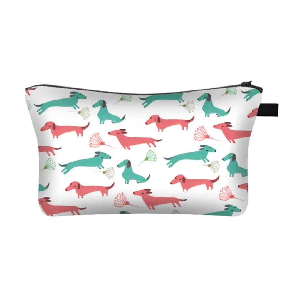 Travelling Cosmetic Bag Capacity Wiener Dog Print Cosmetic Bag Portable Soft Multifunctional Travel Toiletry Makeup Storage