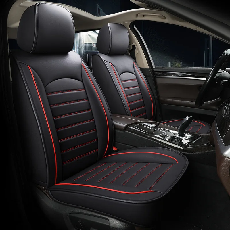

​ ​ Высококачественные прочные износостойкие универсальные полностью кожаные чехлы на автомобильные сиденья, новый стиль, полный комплект, защита переднего и заднего сиденья