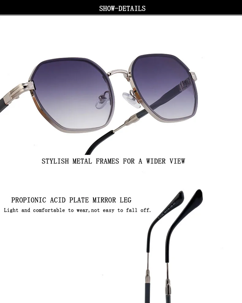 Vintage Sonnenbrille Für Männer Luxus Mode Gläser Shades Quadrat Sonnenbrille Frauen Trendy Gafas De Sol Hombre Zonnebril Occhiali – Detail 7