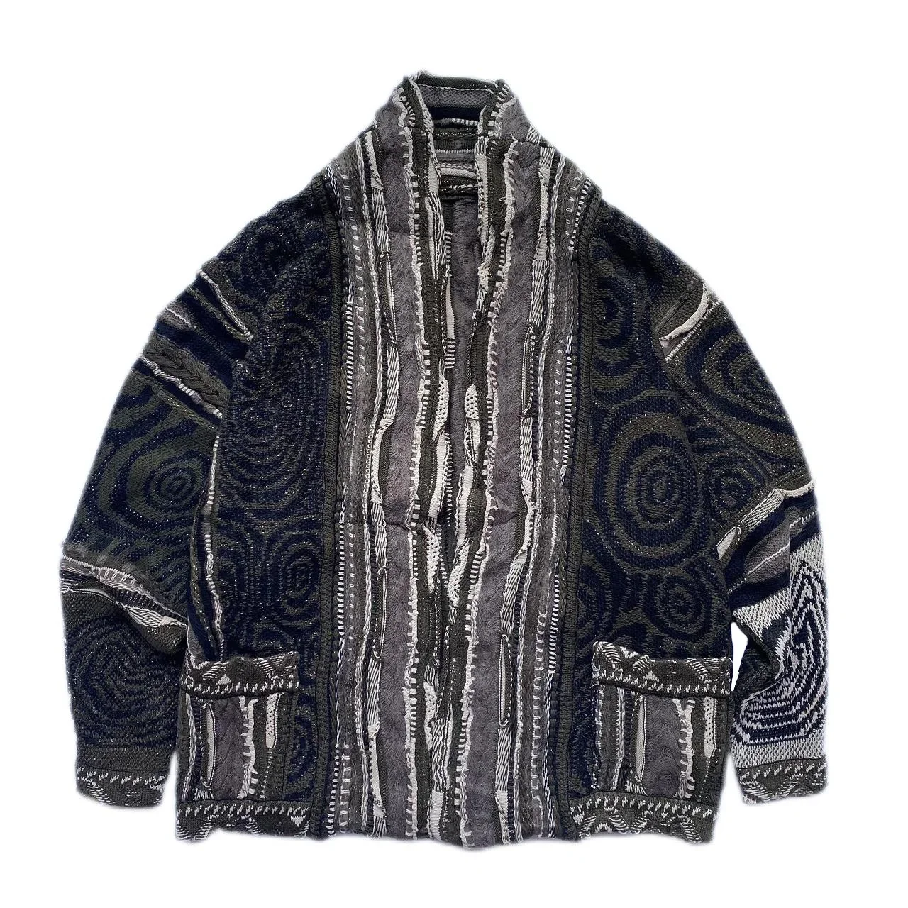 Kapital Vintage Non Hirata Hiroshi Japan Heavy Industries Loose Knit Cardigan Sweater Men's Thickened Coat Taoist Robe Daopao