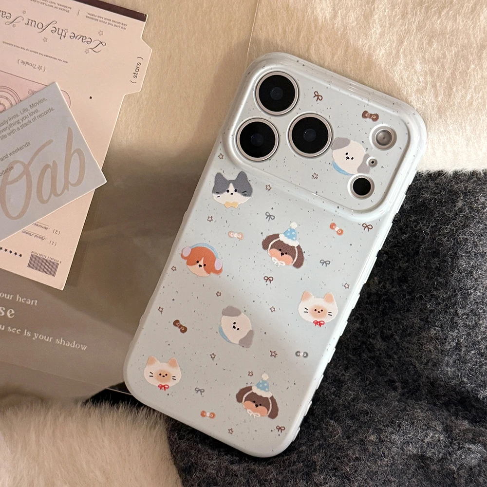 Leuke Cartoon Puppy Animal Case voor iphone 17 pro max Schokbestendig Soft Case voor iPhone 17 pro 16 15 14 13 Pro Max Protector Cover