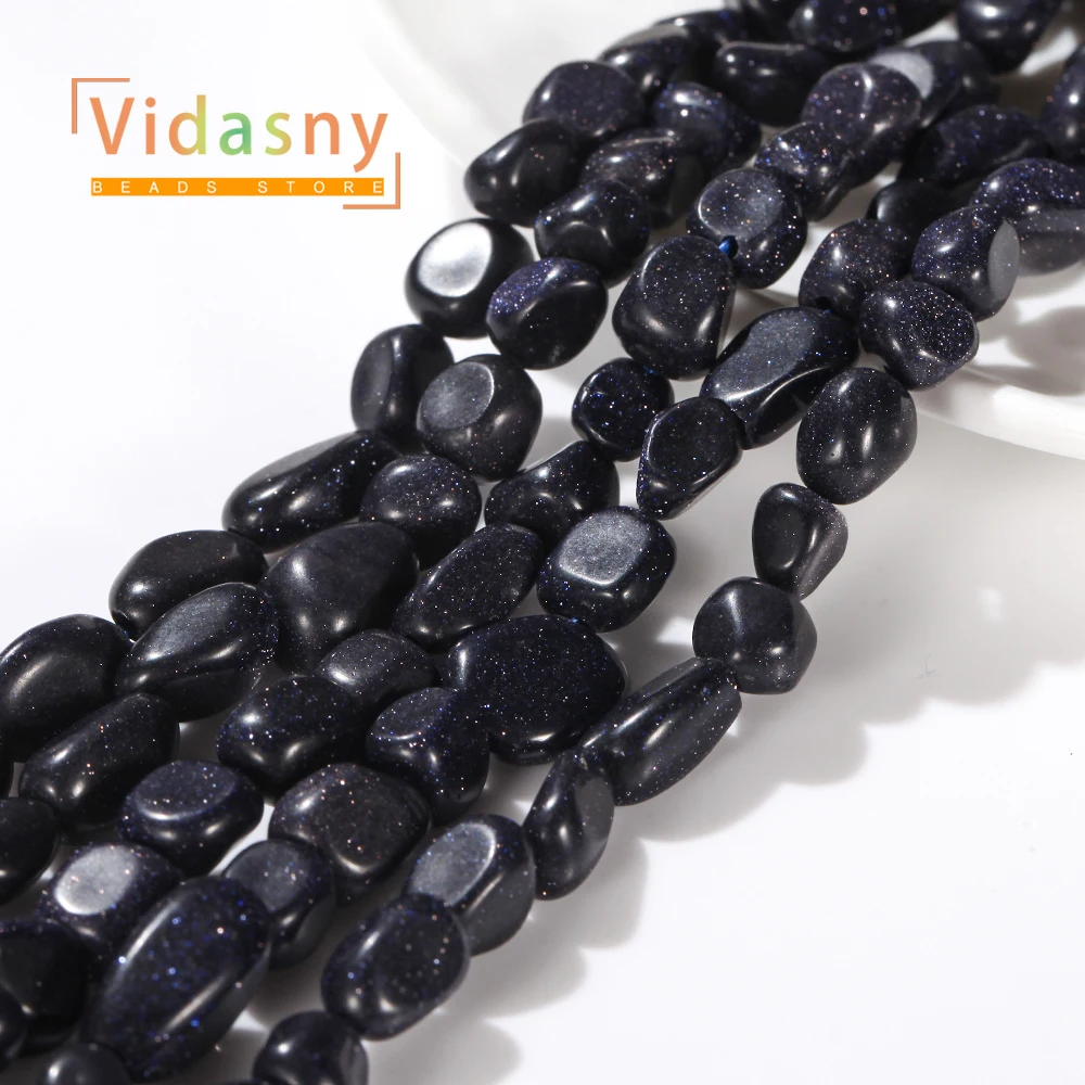 8-10mm Natürlicher Blauer Sandstein Unregelmäßige Ovale Lose Perlen für Schmuckherstellung DIY Armbänder Zubehör – Detail 6