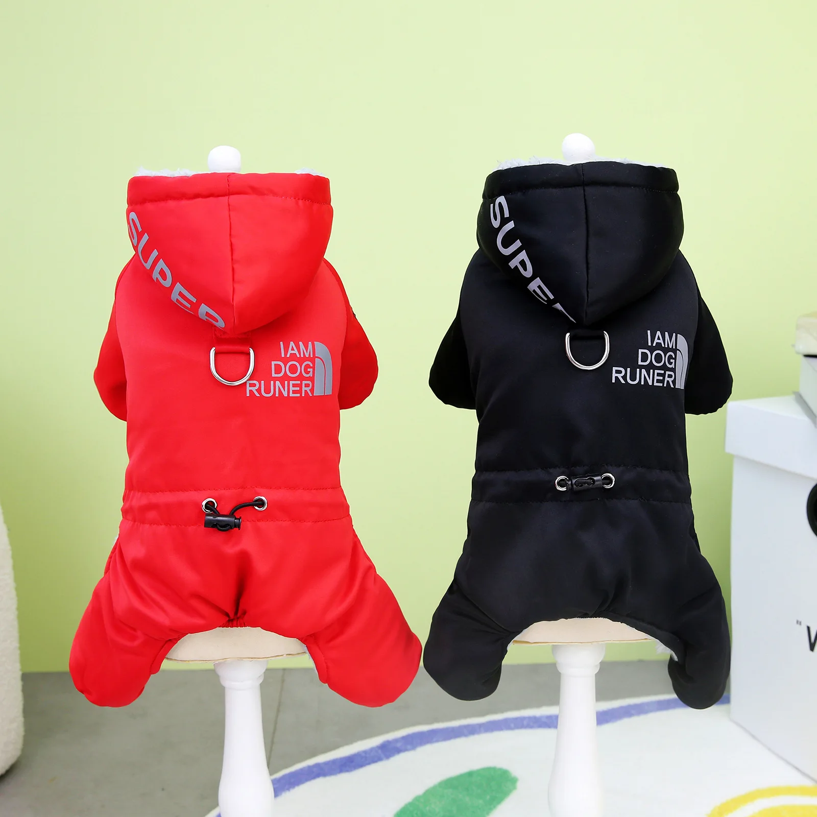 Roupas para cães de estimação, roupas para animais de estimação com quatro pernas, reflexivas, acolchoadas de algodão, outono e inverno, novos esportes, roupas acolchoadas de algodão com quatro pernas