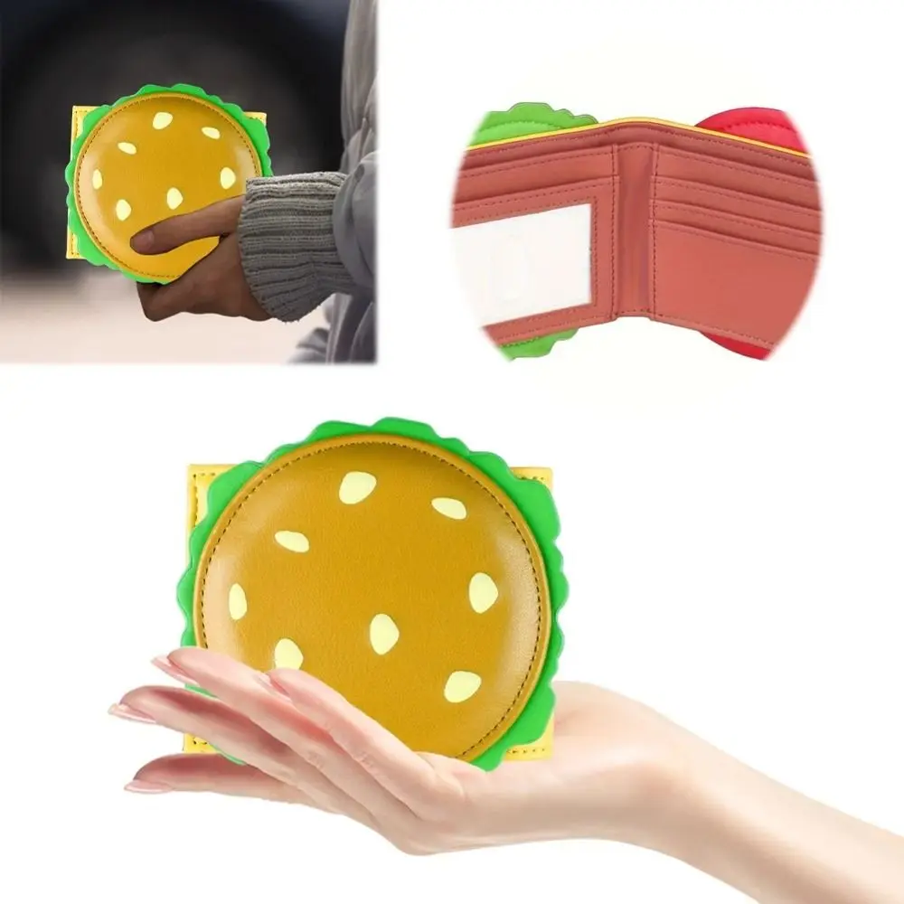 Creative Basketball Burger Wallet Football Anti-theft Money Clip RFID Blocking Folded Short Leather Purse Women