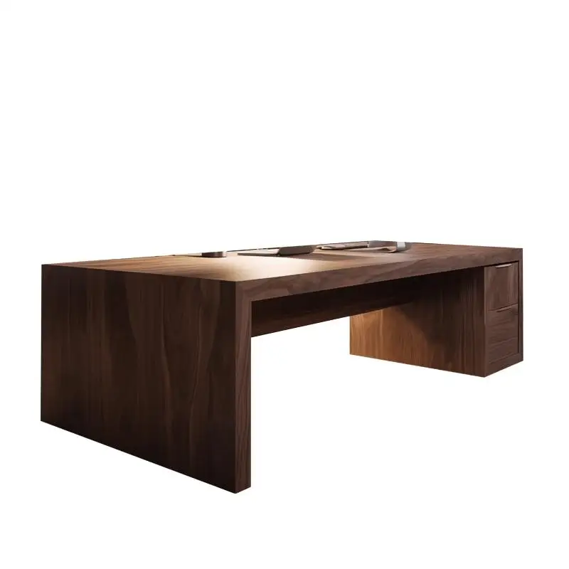 

New Chinese-style solid wood boss desk office simple modern high-end sense North American black walnut office desk