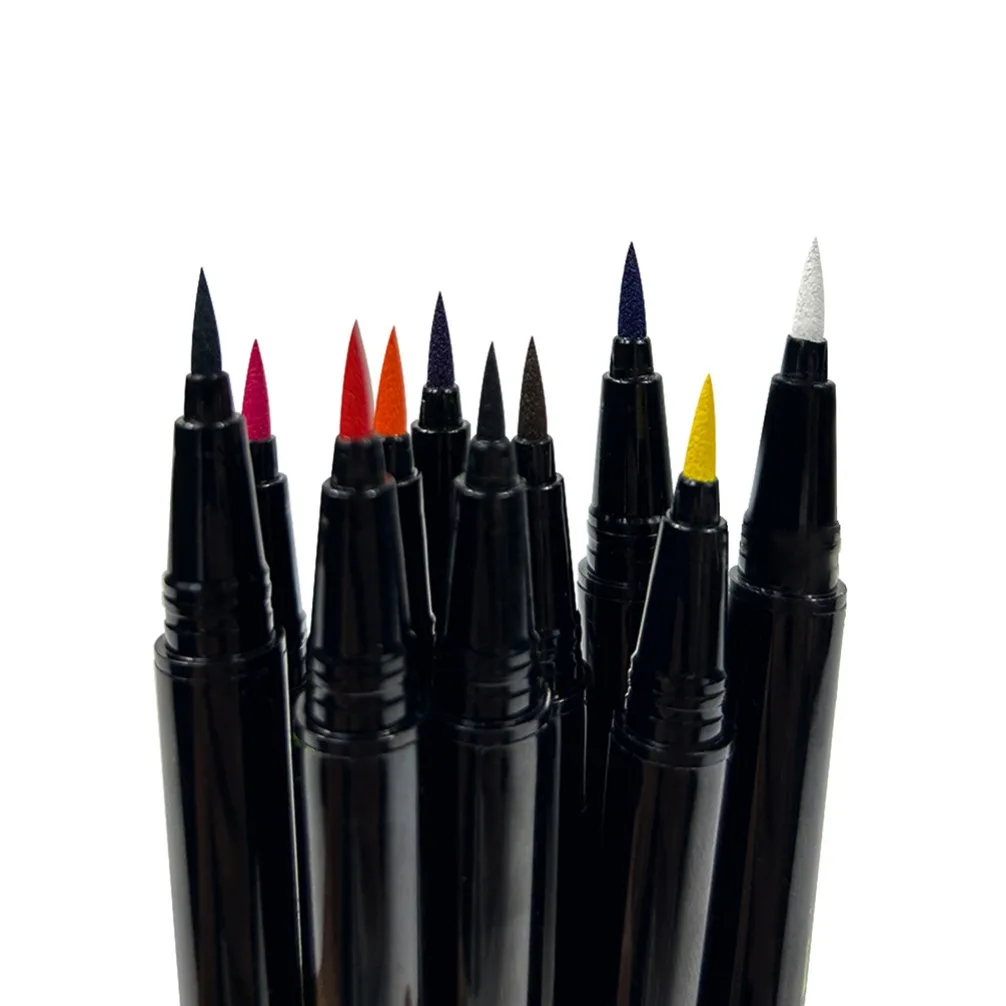 10 Colors Ultra Fine Long Lasting Smudge Proof Eyeliner Private Label Custom Logo Vegan Makeup Wholesale Eye Liner