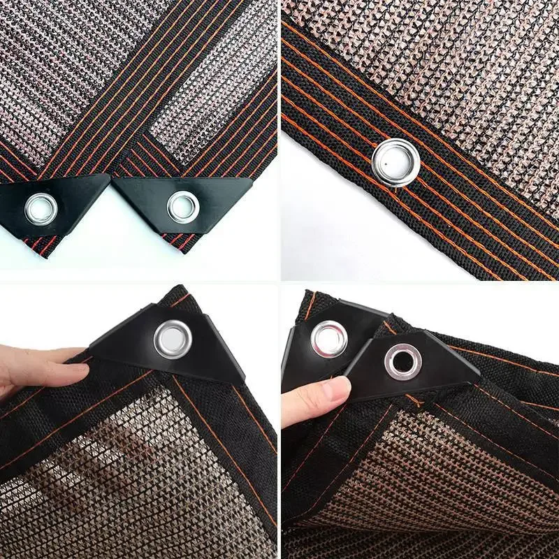 Heavy Duty Brown Shade Netting Garden Buildings Outdoor Block Mesh 60~85% Shading With Reinforced Edges