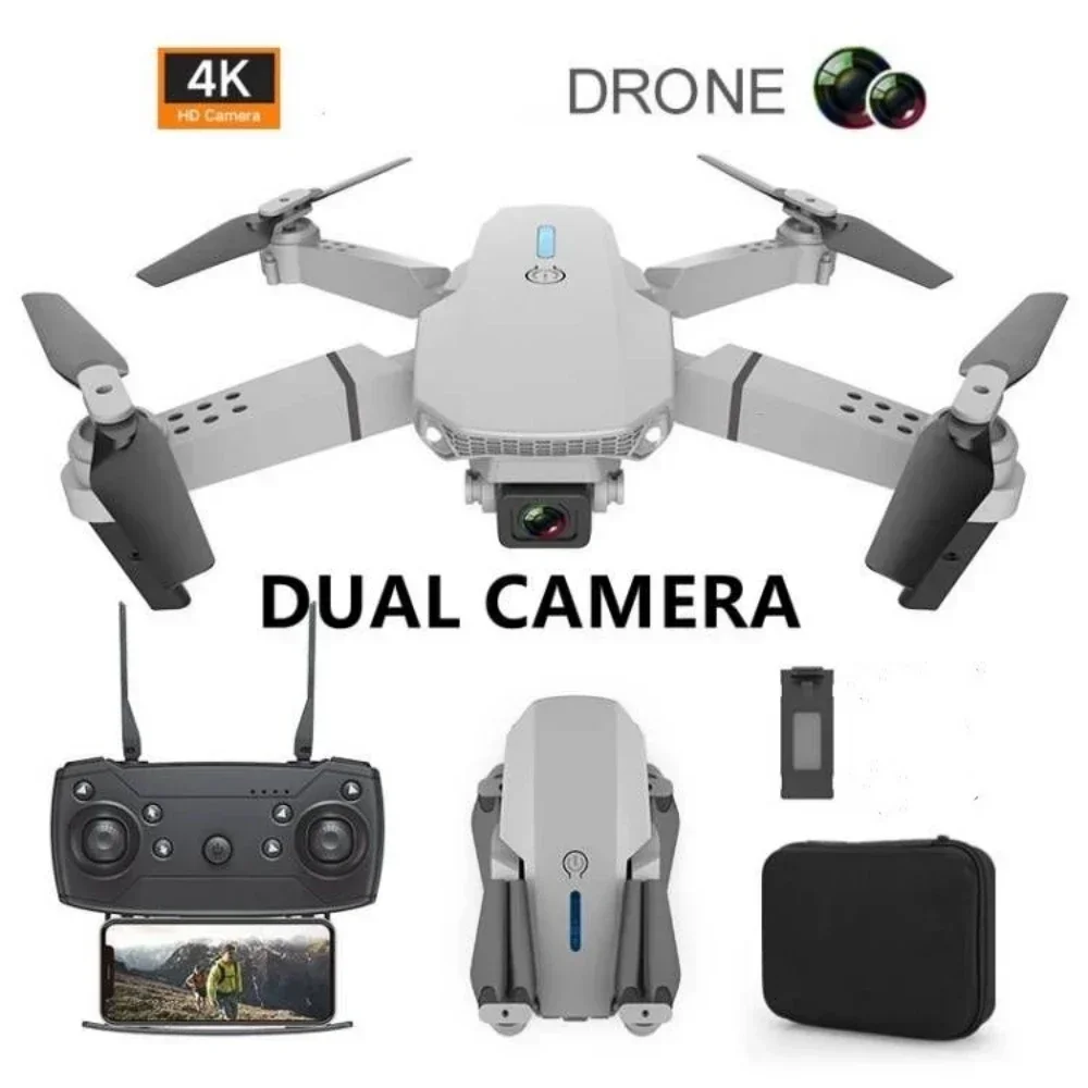 New 2024 E88Pro RC Drone 4K Professinal Wide Angle Dual HD Camera Foldable RC Helicopter WIFI FPV Height