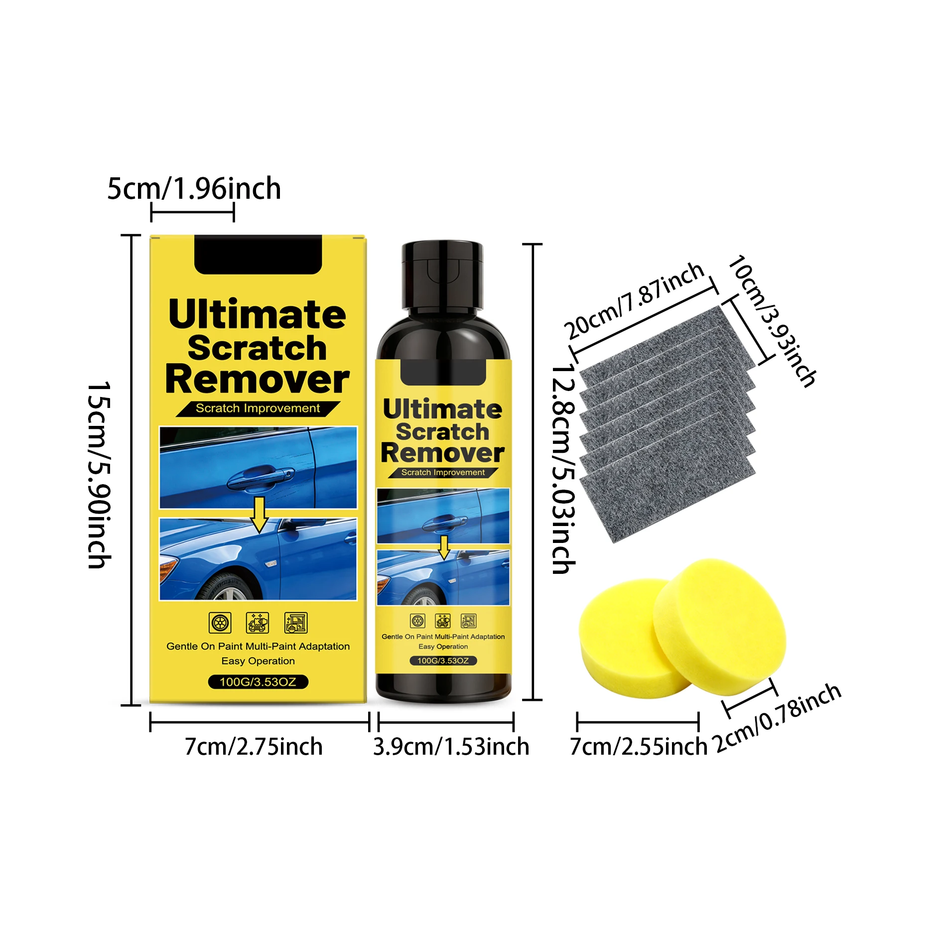 100G Auto-Kratzerentferner-Set, sanfte Reinigung, Lackreparatur, Kratzer entfernen, Glanz wiederherstellen, tägliche Fahrzeugpflege, Kratzerentferner – Detail 2