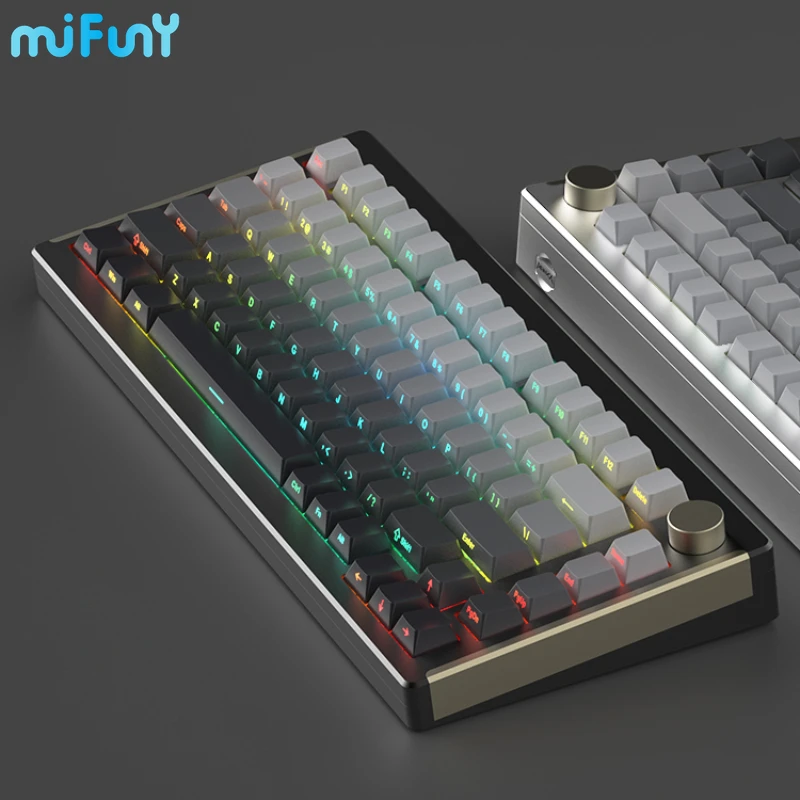 MiFuny 6075Pro Aluminum Mechanical Keyboard Kit Wireless Tri-Mock Hot-swap RGB Gasket Customized 82 Keys Office Gaming Keyboards