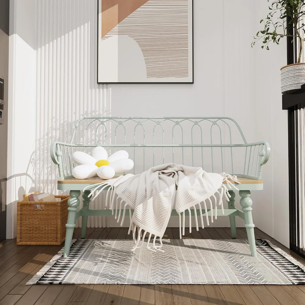 

Entryway Bench,Spindle Back Wooden Dinning Bench, Farmhouse Foyer Bench for Entryway, Living Room, Dinning Room