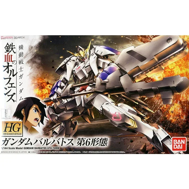 Bandai Original Gundam Model Kit Anime Figure HG 1/144 BARBATOS 6TH FORM Action Figures Collectible Ornament Toys Gifts for Kids