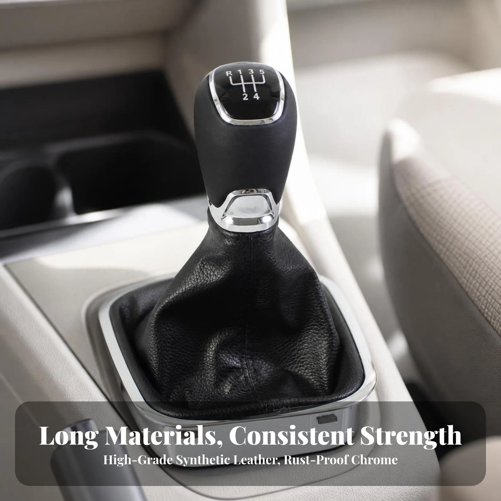 Gear Gear Selector Knob with Boot Replacement Gear Selector Knob with Boot Cover Manual Shifter Trim Piece Direct Fit