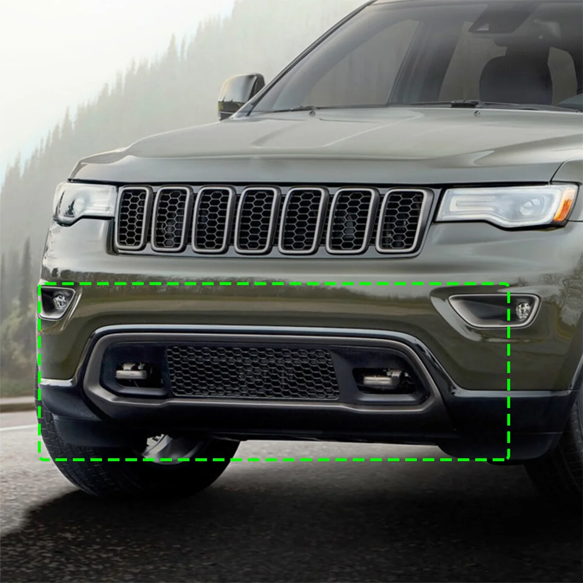 

For 2017-2022 Jeep Grand Cherokee Bumper Grille Bezel Fascia Applique 5ZM53SZ0AA