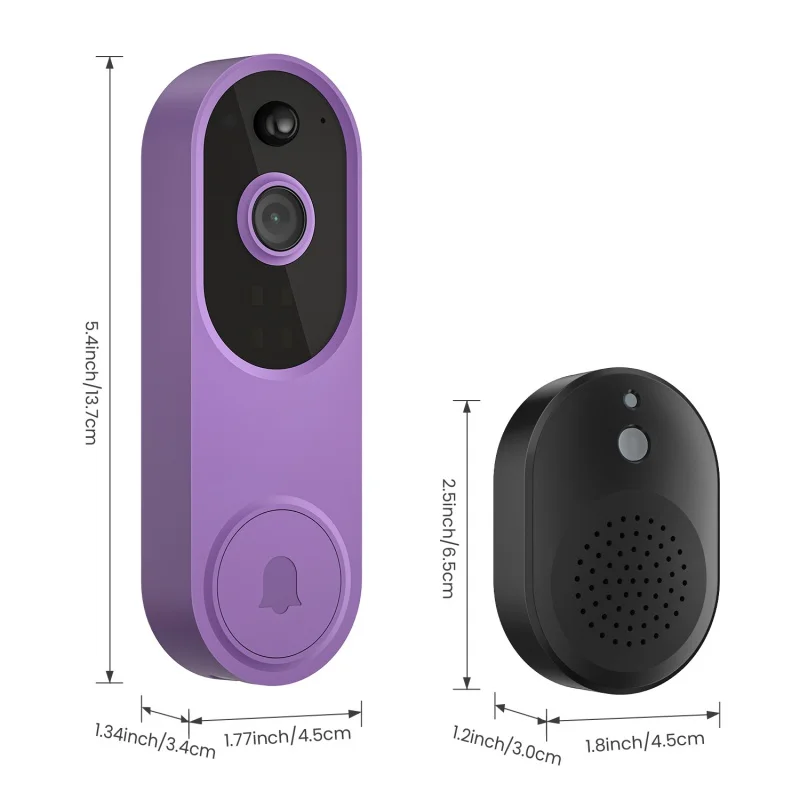 Campainha De Vídeo HD Sem Fio, Monitor De Interfone Inteligente, visão Noturna