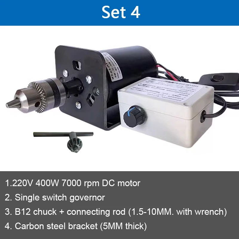 Imagem -05 - Velocidade Ajustável Broca Elétrica Pequena Bench Drill Chuck dc Motor Grupo 220v 400w B12 B16 7000rpm Alta