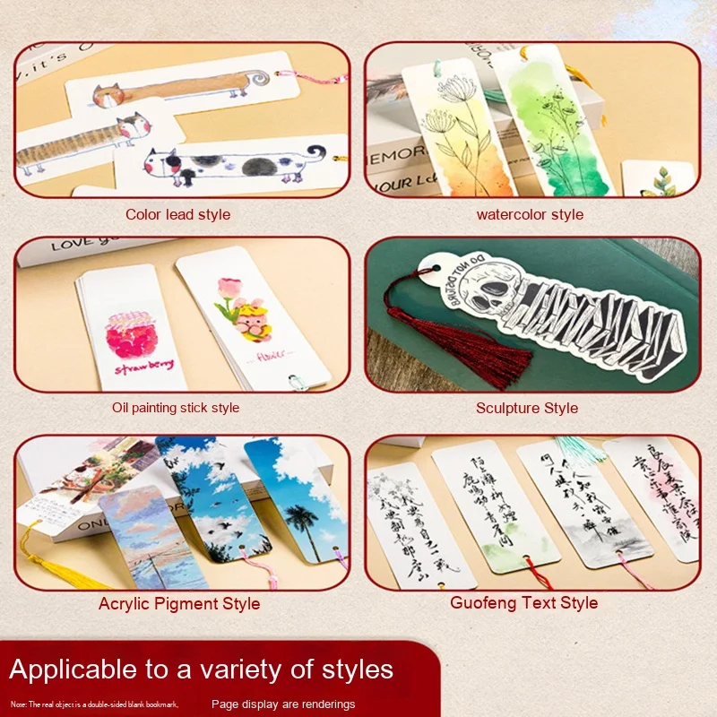 20/25 Sheets Hand Drawn Bookmarks Paper DIY Blank Bookmark Reading Book Mark Book Page Marker With Tassels Stationery Supplies image 4