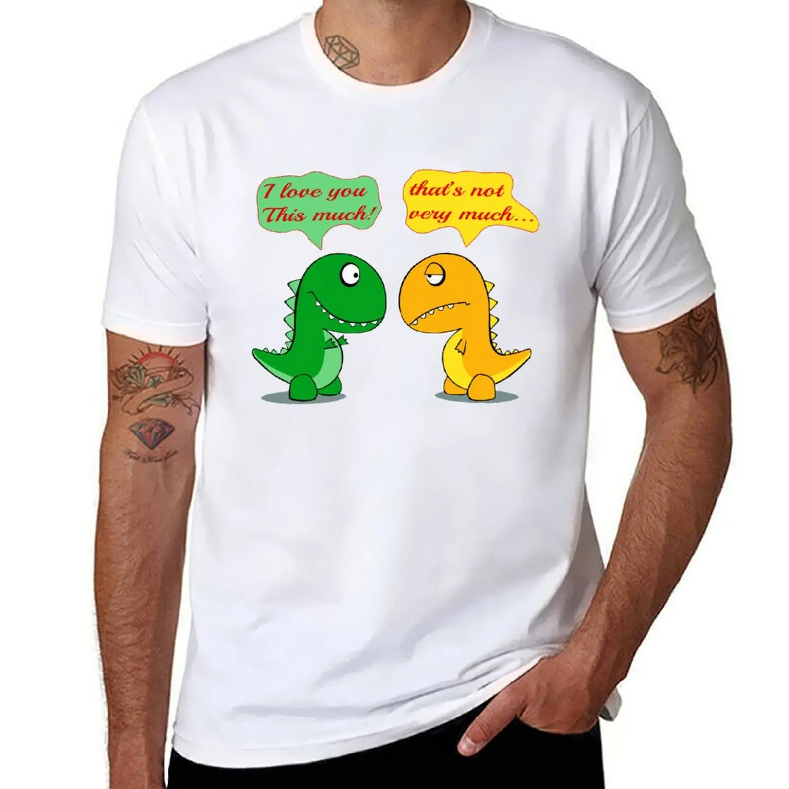 

I Love You This Much Funny T-rex T-Shirt g man t shirts for men t shirts cotton 100% T-Shirt