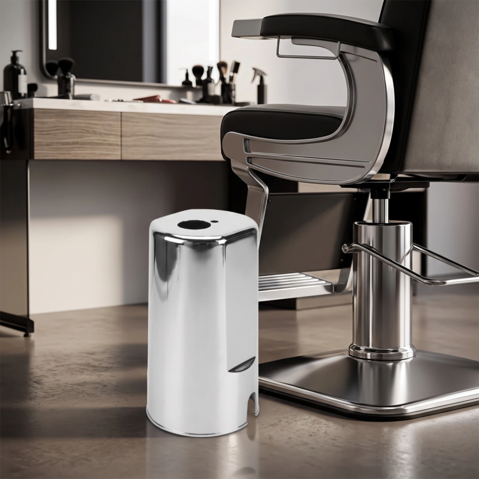 Salon Chair Pump Cover Silver Barber Chair Pump Sleeve Shielding Easy-to-Clean for Salons