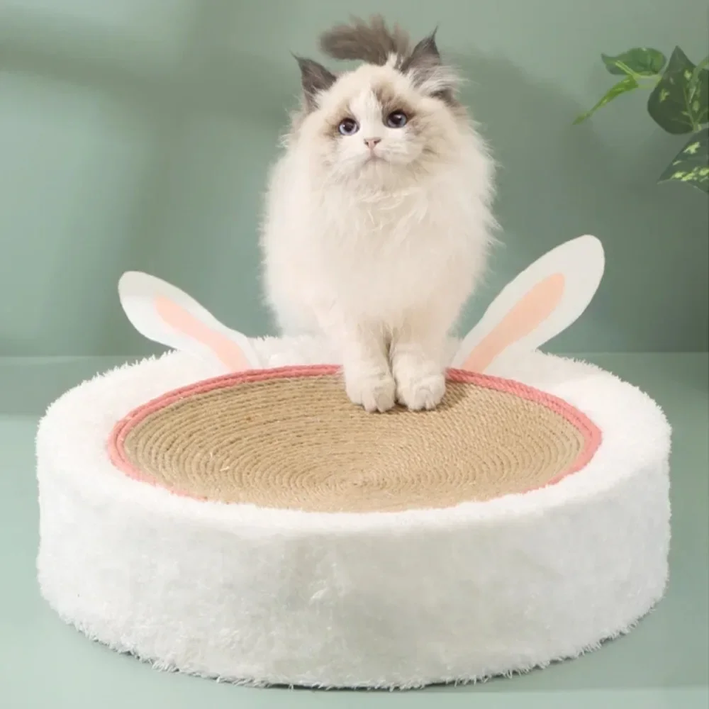 Cat Scratching Board 2 In 1 Cute Multifunction Weave Round Pet Supplies Sisal Cat Scratching Board House Pet Grinding Claws Toy