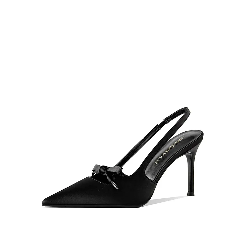 صنادل هوائية بفيونكة جديدة بكعب عالٍ على الموضة للصيف للنساء #5