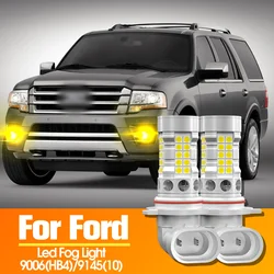 2pcs LED Fog Light Blub Lamp Canbus 9006 HB4 H10 9145 For Ford Galaxy 2006-2014 Kuga 2 2013-2015 Expedition Explorer 2002-2010