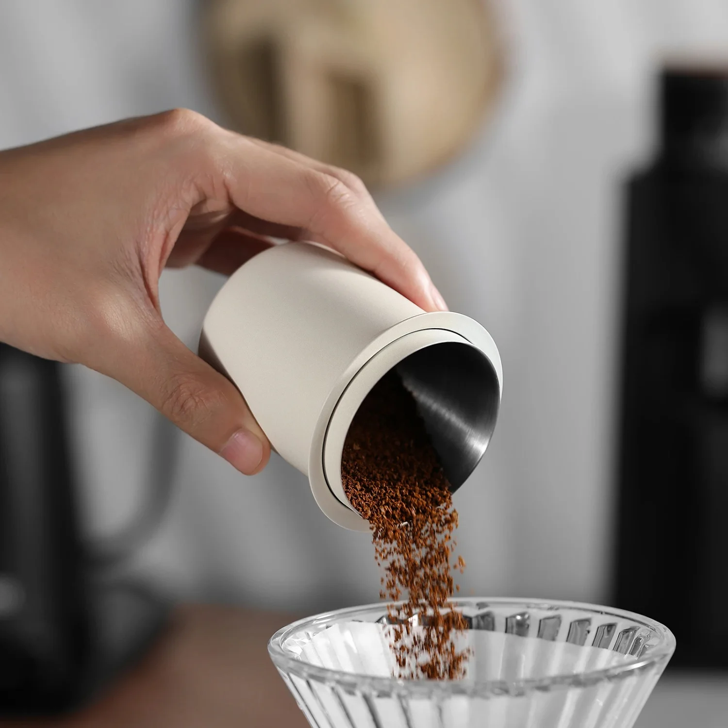 

58mm Dosing Cup 304 Stainless Steel Coffee Dosing Cup Compatible with 58mm Espresso Portafilters Coffee Accessories