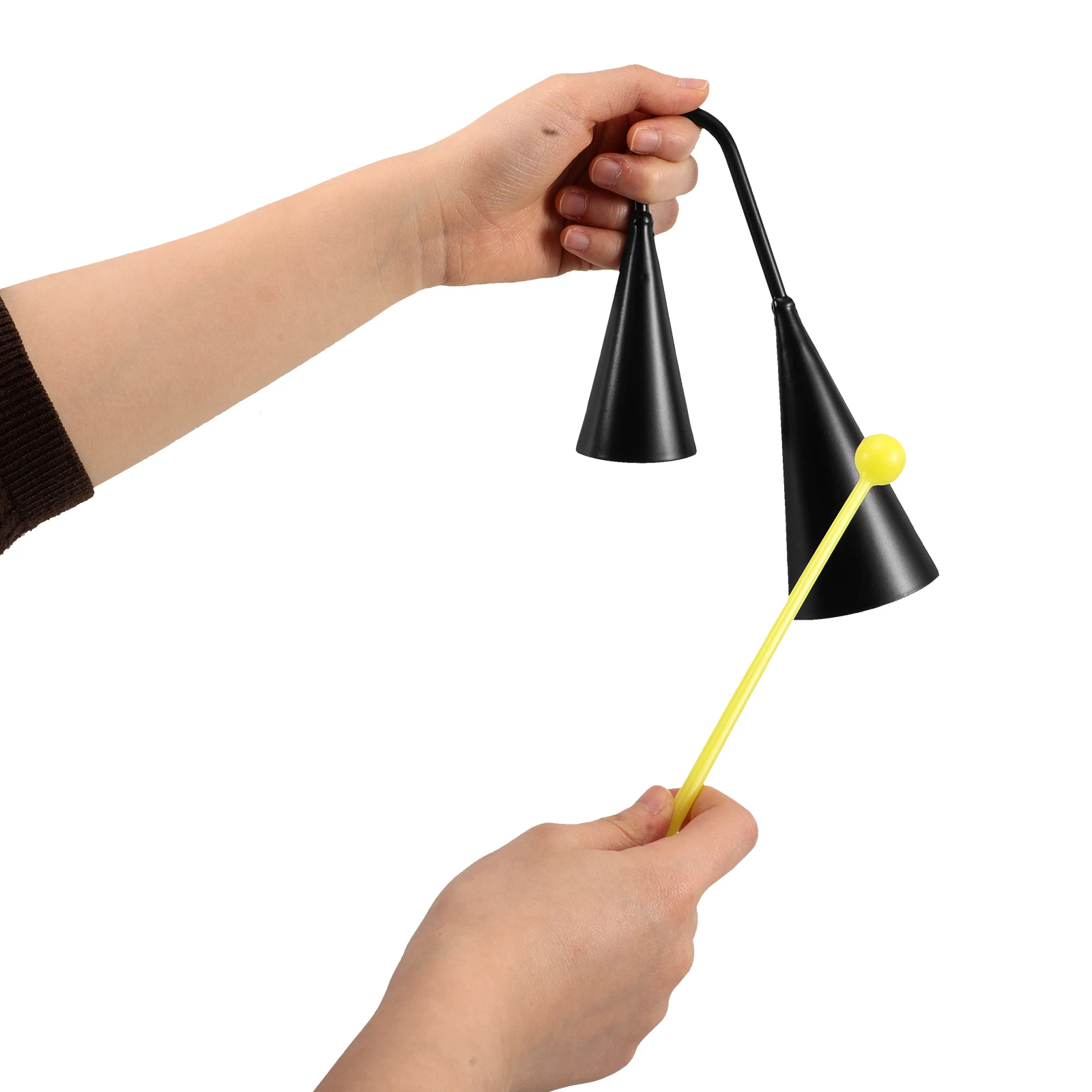 

Dual Tone Percussion Cowbell Kids Musical Cultivation Toy Handheld Binaural Bell Agogo Plastic Child Education Musical