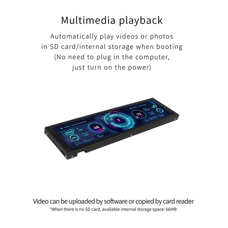 Monitor temperatura computer ELEC-8,8 pollici (sottile dinamico supportato), monitor FPS dati CPU RAM HDD con schermo secondario IPS tipo C