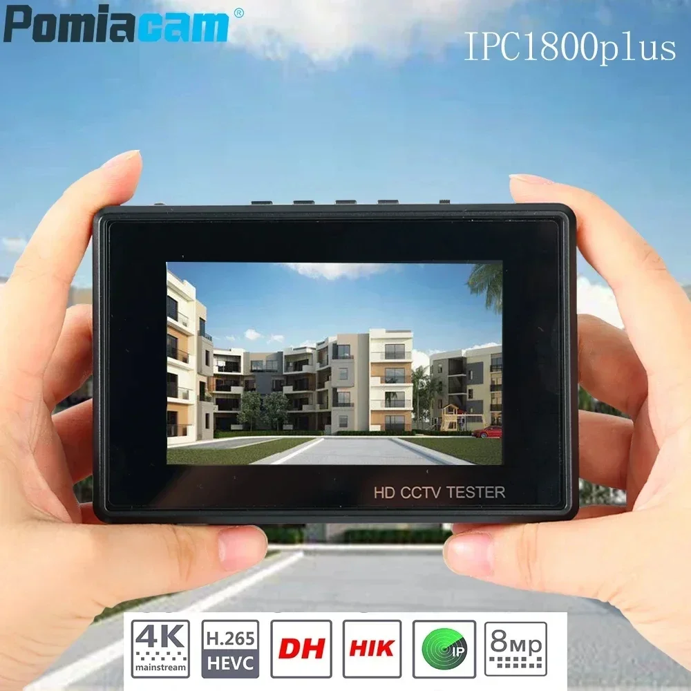 

4K H.265 5-IN-1 IP CVBS 1080P 8MP TVI CVI AHD Camera TestBuild in Battery Security Tester Monitor Video Audio Test PTZ IPC1800