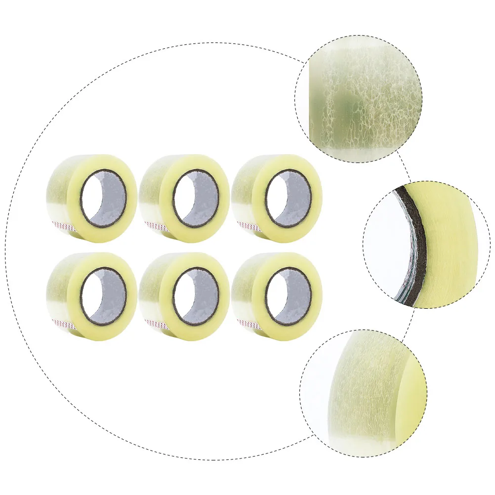 

6 Rolls Transparent Tape High Viscosity Silent Clear Sealing Low Noise Box Packaging Tape For Home Office Diy Use Adhesive