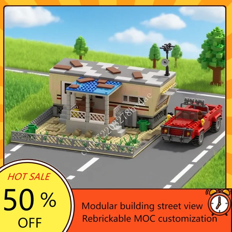 

1124PCS GTA V Trevor’s Trailer Canis Bodhi Off Road 8 stud wid Modular MOC Creative street view Model Custom Puzzles DIY Gifts