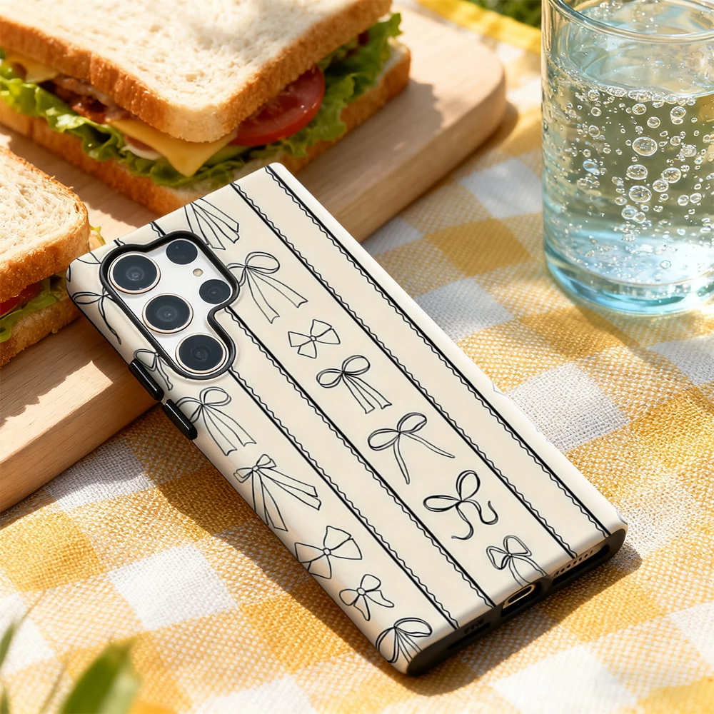 حافظة لهاتف سامسونج جالاكسي S25 Ultra S24 S23 Ultra Plus غطاء خلفي لامع بطبقة مزدوجة