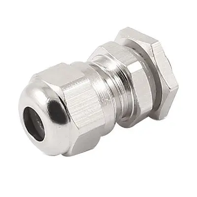 M8x1 2-5mm Wire Silver Tone Metal Waterproof Connector Fastener Cable Gland