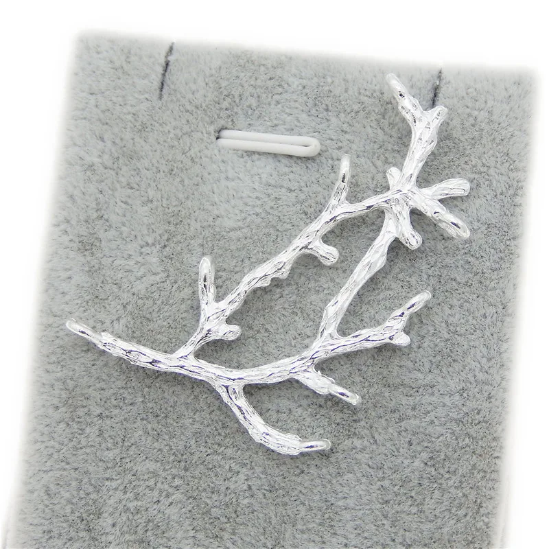 GraceAngie 10PCS Silver Color Copper Made Tree Branch Sprigs Jewelry Making Charms Handmade Crafts Accessory Finding