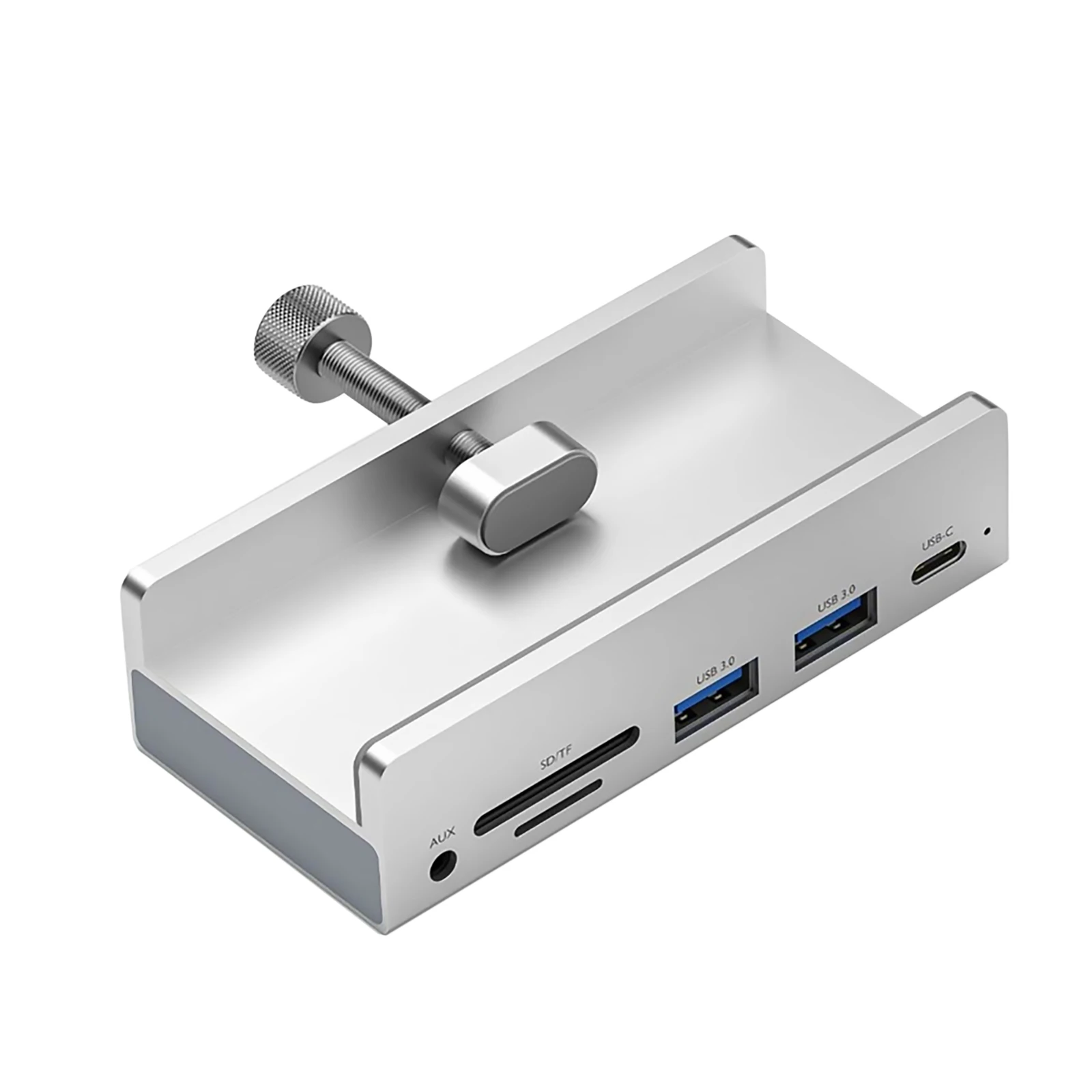 

6-портовый концентратор USB 3.0 Type-C из сплава с зажимом для адаптера питания, дизайн с зажимом для компьютера, высокоскоростной 6-портовый зажим USB-концентратора