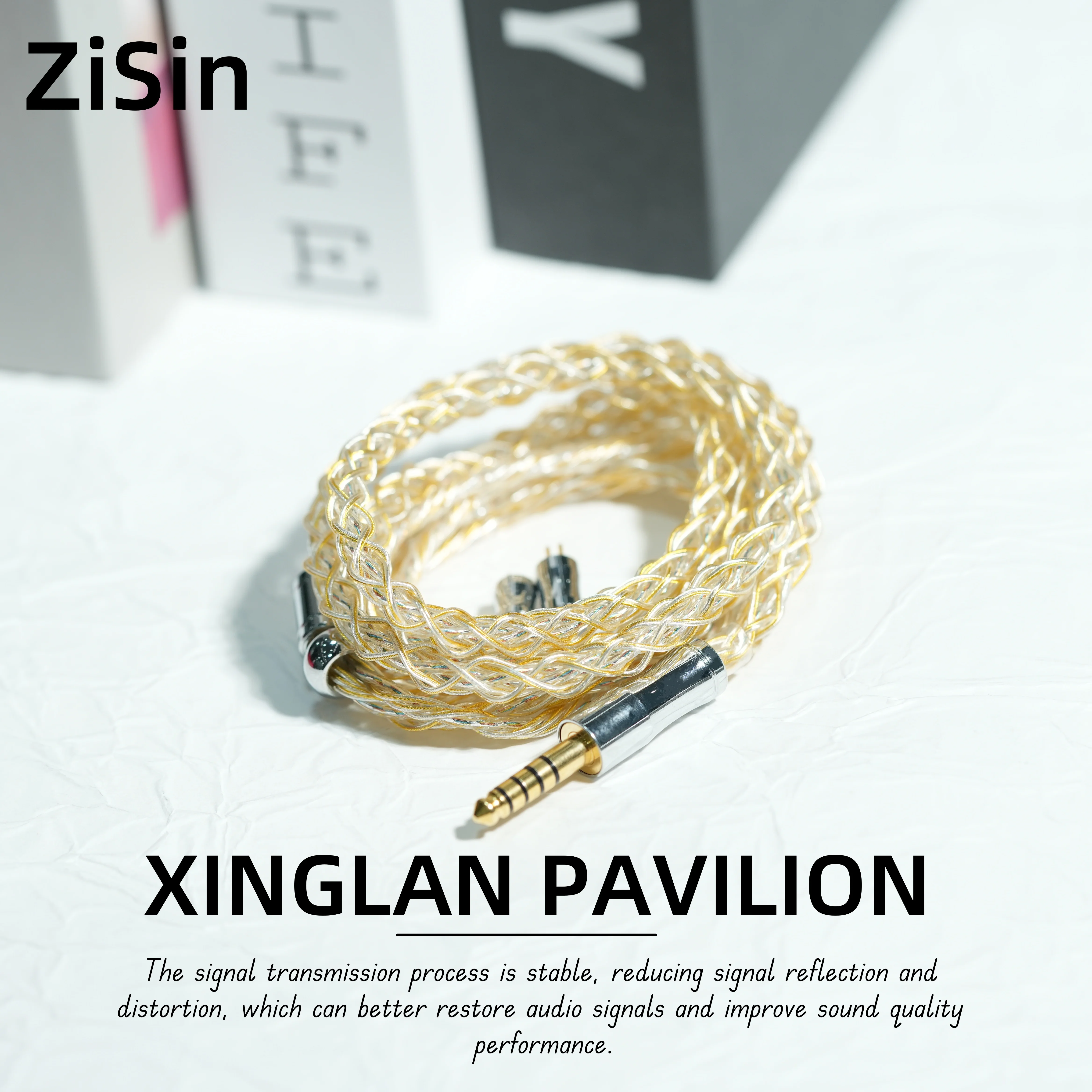 

ZiSin-318 8-CoreGold silver palladium+silver foil+copper silver alloy In ear HIFI earphone upgrade cable Suitable forMK4 QKZ AKG