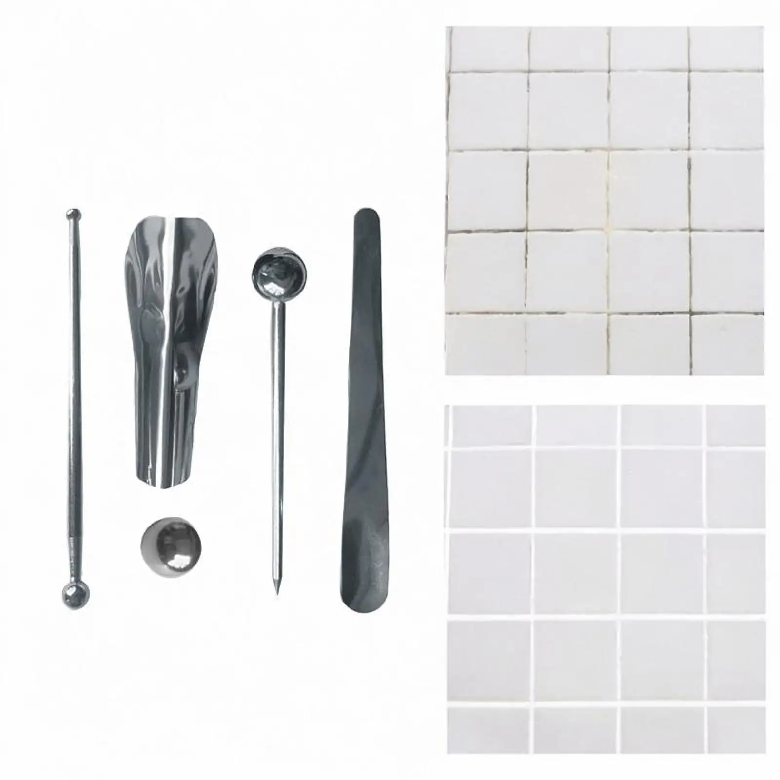 Set alat Caulking bola logam dempul ubin untuk dekorasi rumah tangga kamar mandi