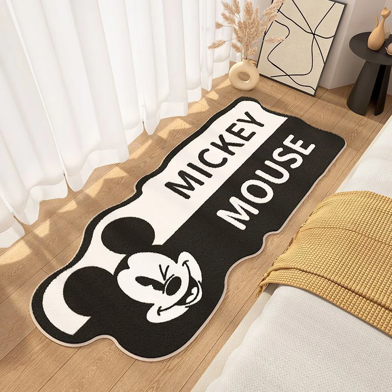 Mickey Mouse Disney Cushion Anime Carpet Bathroom Non-slip Mat Kawaii Faux Cashmere Absorbent Carpets Living Room Bathroom Mat