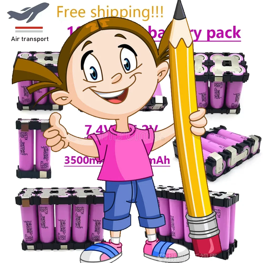 

35E 18650 battery 3500mAh 7000mAh 2S 3S 4S 5S 6S /1P 2P 7.4V 12.6V 14.8V 18V 25.2V For Screwdriver batteries weld battery pack