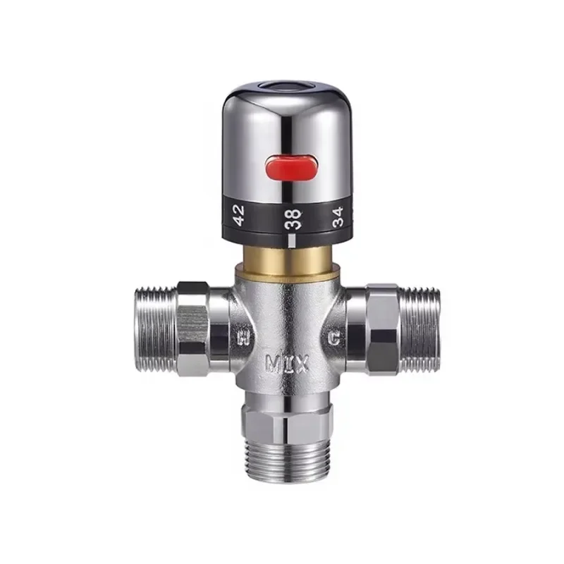 

Brass Hot Cold 3 Way Thermostatic Mixing Valve For Warm Water BJ45006